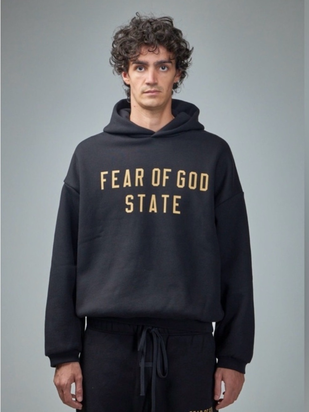 Fear of God Essentials State Hoodie Black XL Oversized Logo